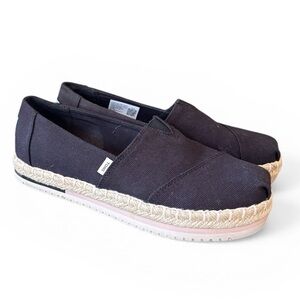 Toms Classic Black Canvas Espadrilles Size 6.5